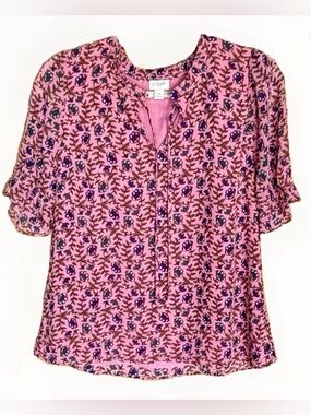 J crew ruffle sleeve blouse size medium